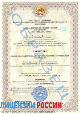 Образец разрешение Усолье-Сибирское Сертификат ISO 50001